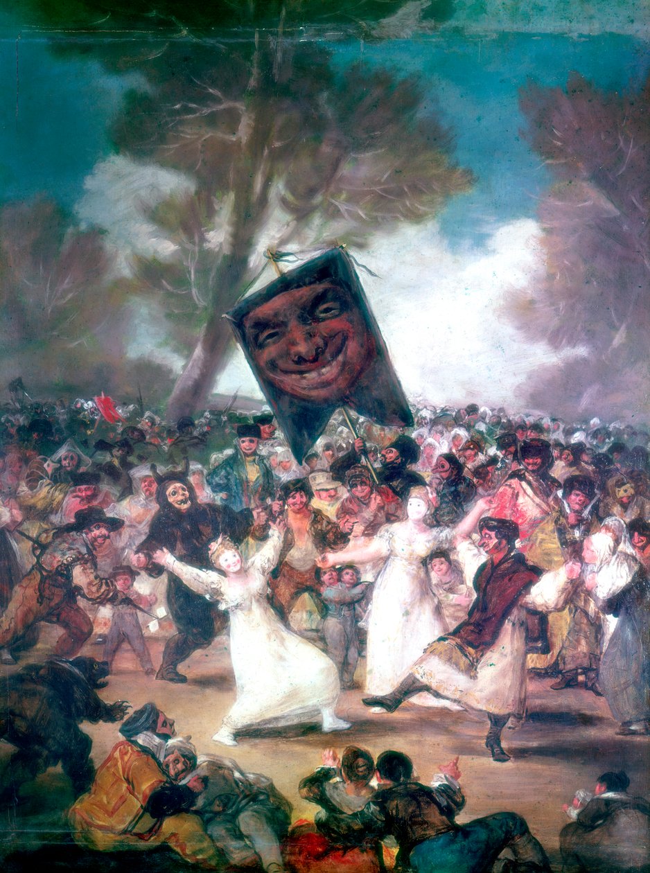 Tjurkamp i en by, 1812-1814 av Francisco de Goya
