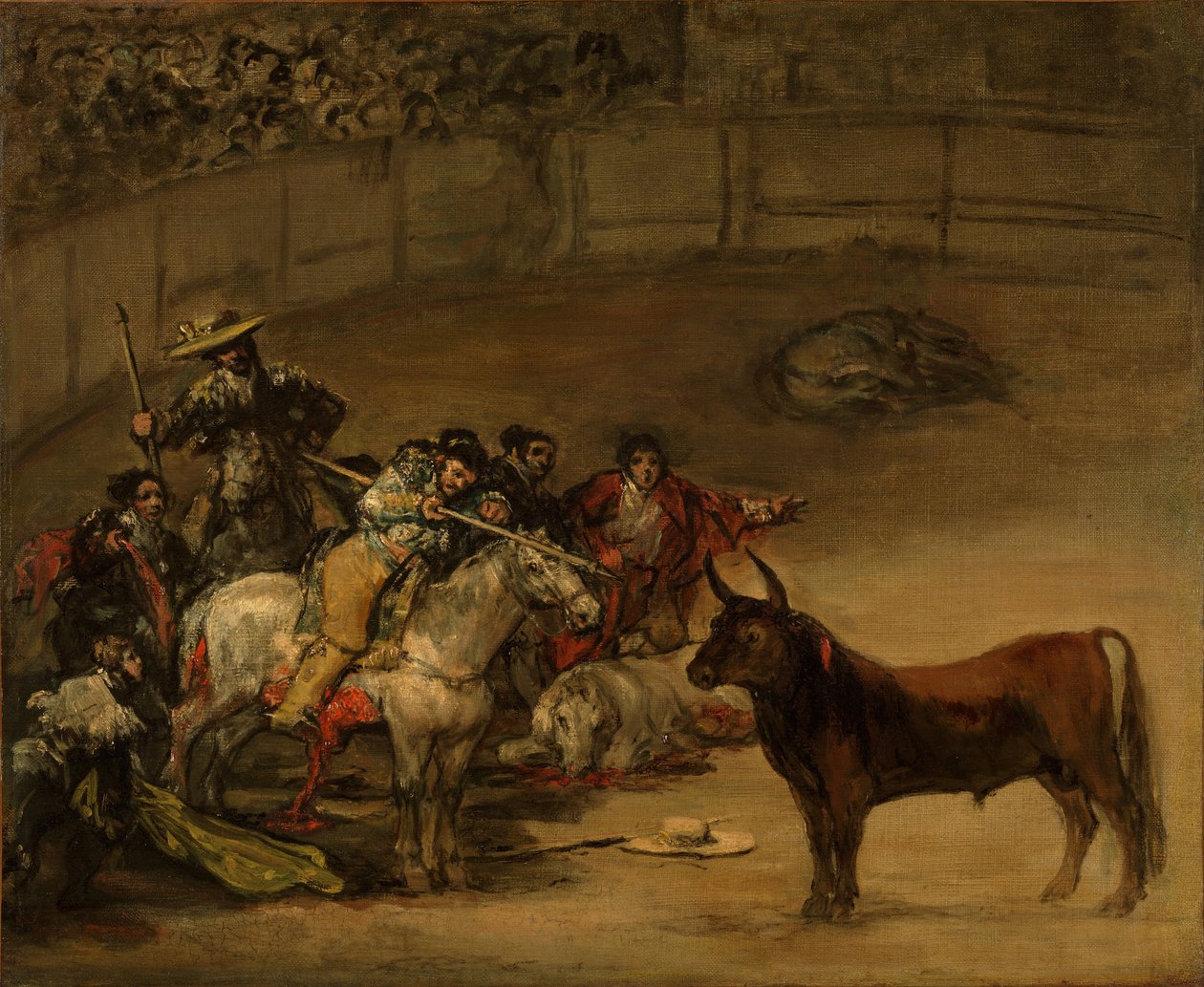 Tjurfäktning, Luck of Wands, 1824 av Francisco de Goya