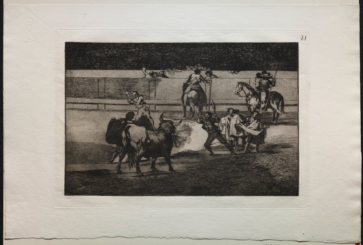 Tjurfäktningar: Banderillas med smällare av Francisco de Goya