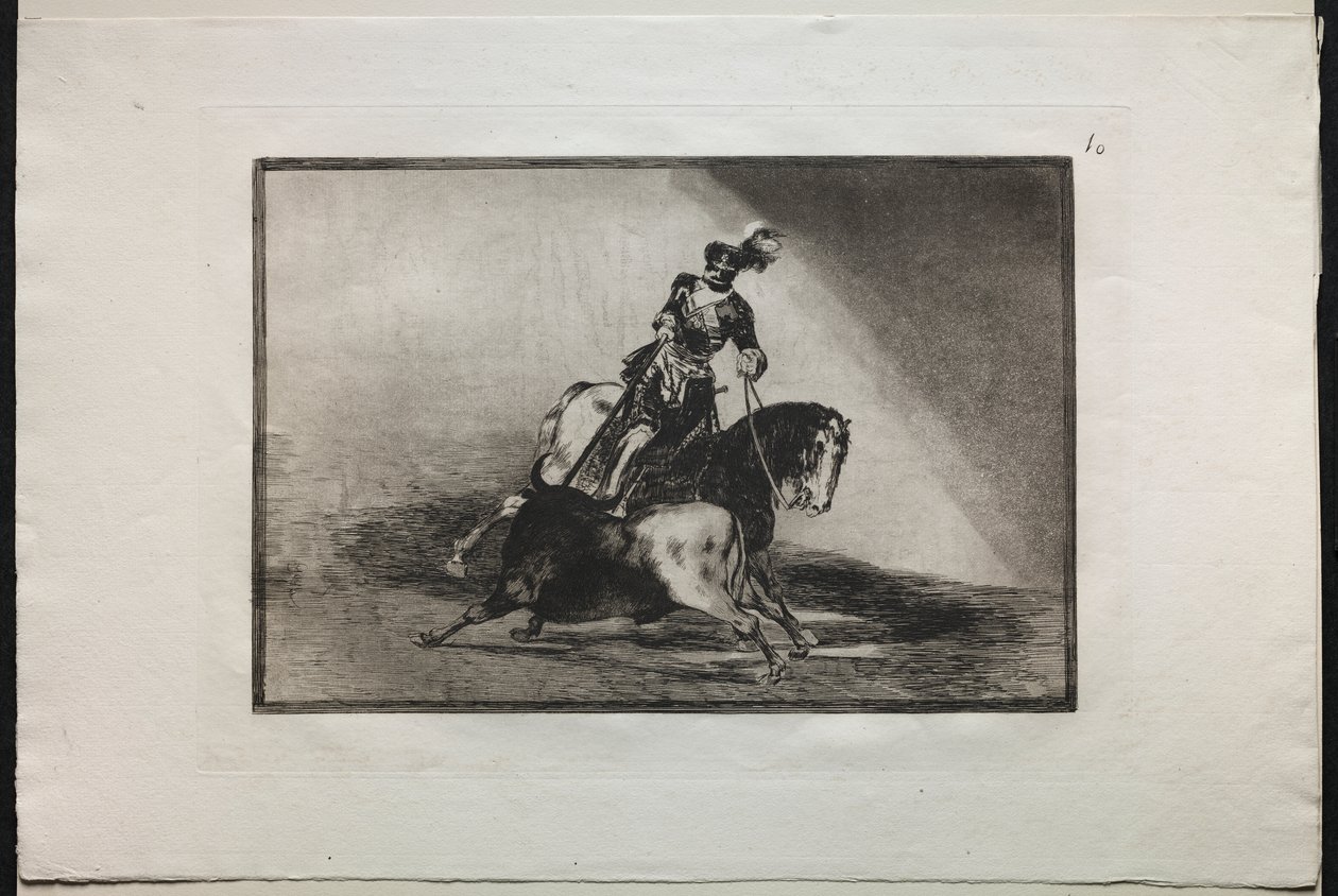 Tjurfäktningar: Karl V spjutar en tjur av Francisco de Goya