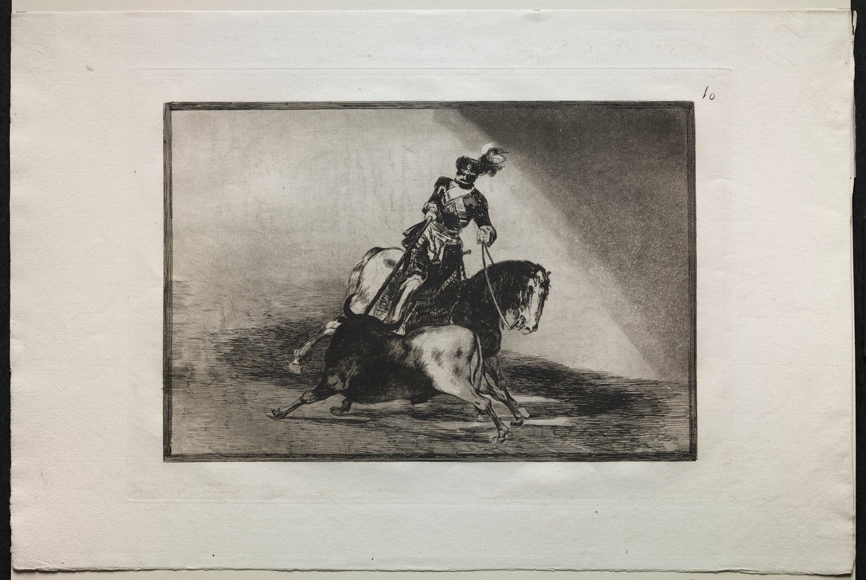 Tjurfäktningar: Karl V spjuter en tjur, 1876. av Francisco de Goya
