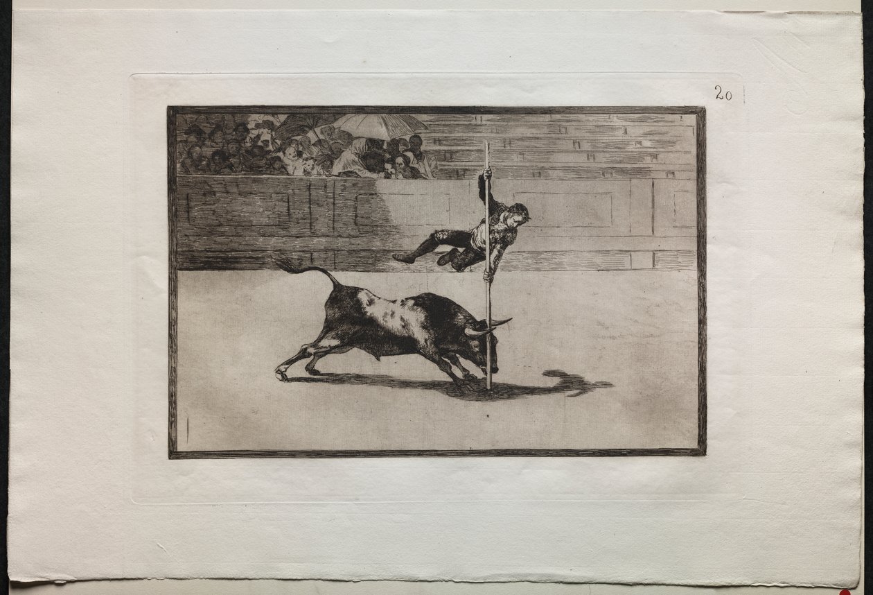 Tjurfäktningar: Juanito Apinanis smidighet och fräckhet i (ringen) i Madrid av Francisco de Goya