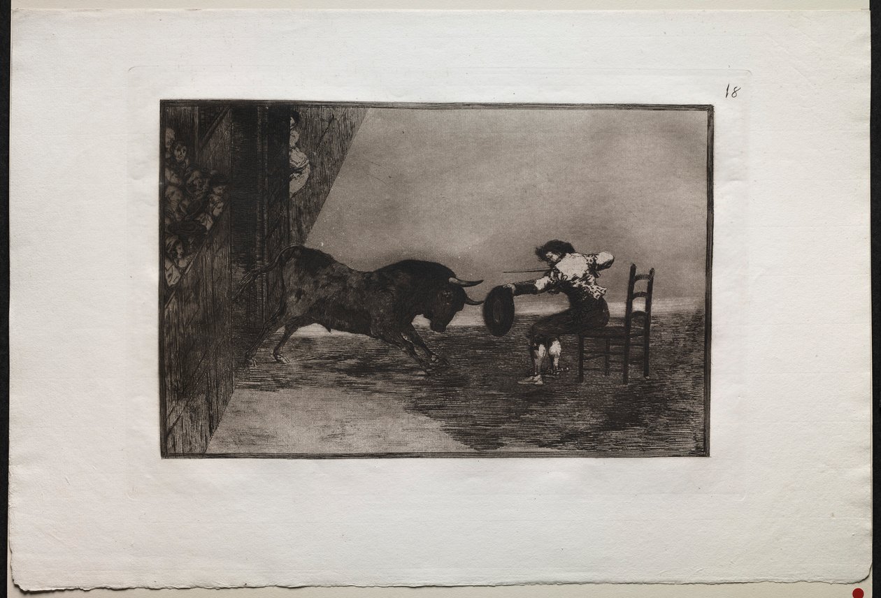 Tjurfäktningar: The Daring of Martincho in the Ring at Saragossa, 1876. av Francisco de Goya