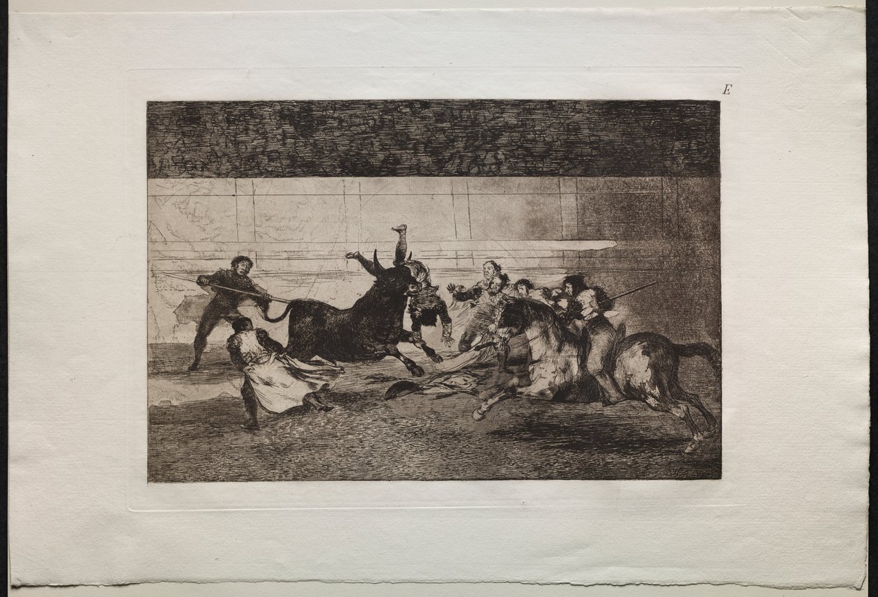Tjurfäktningar: Pepe Illos död (2:a komposition) av Francisco de Goya