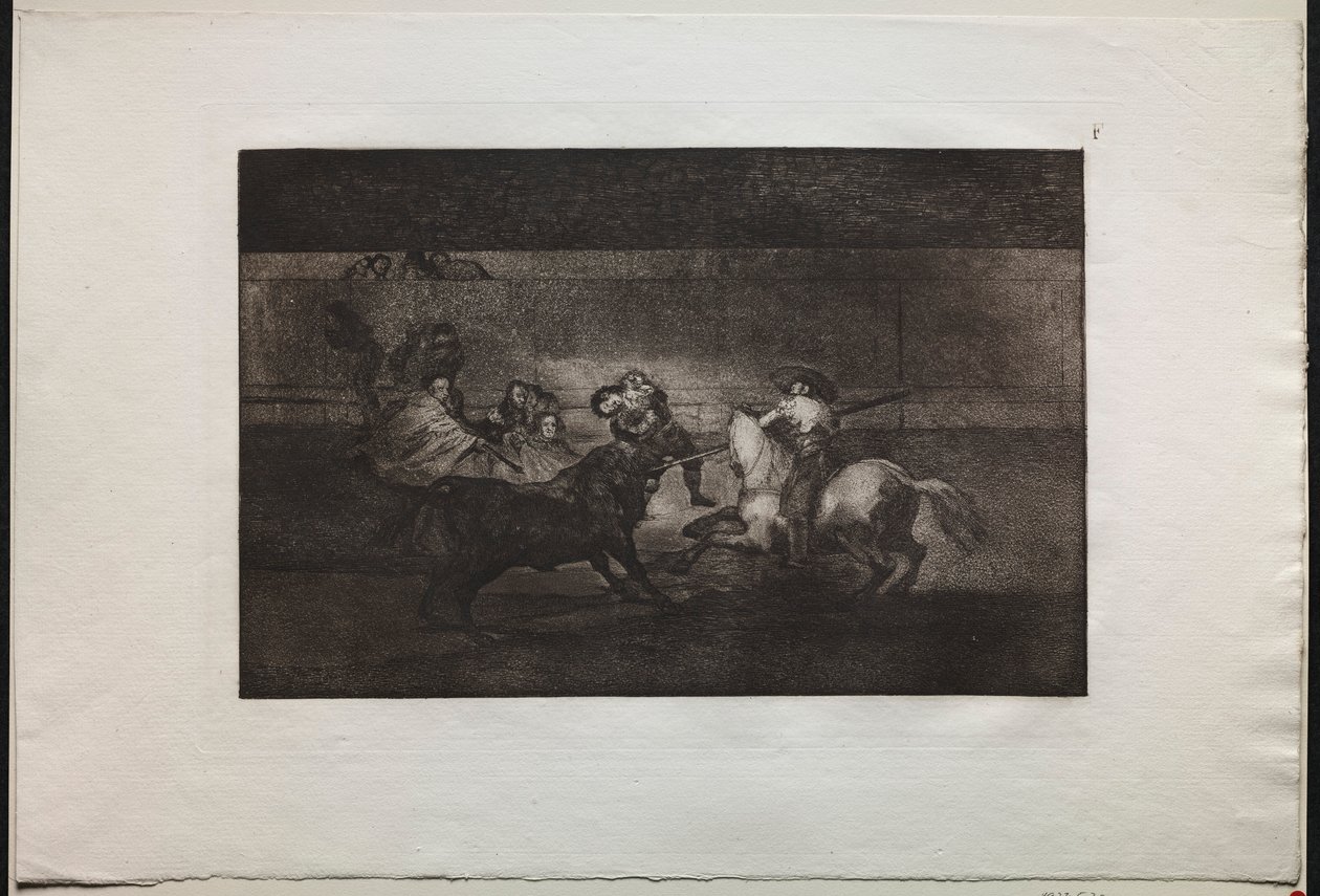Tjurfäktningar: Pepe Illos död 3:e komposition, 1876. av Francisco de Goya