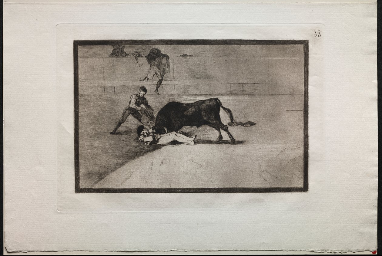 Tjurfäktningar: Pepe Illos olyckliga död, i ringen i Madrid av Francisco de Goya