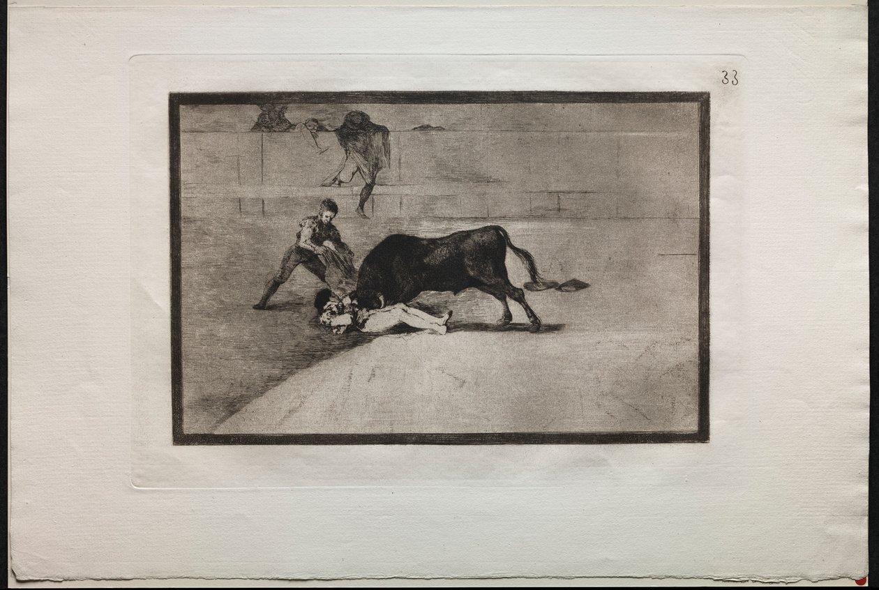 Tjurfäktningar: Pepe Illos olyckliga död, i ringen i Madrid, 1876. av Francisco de Goya