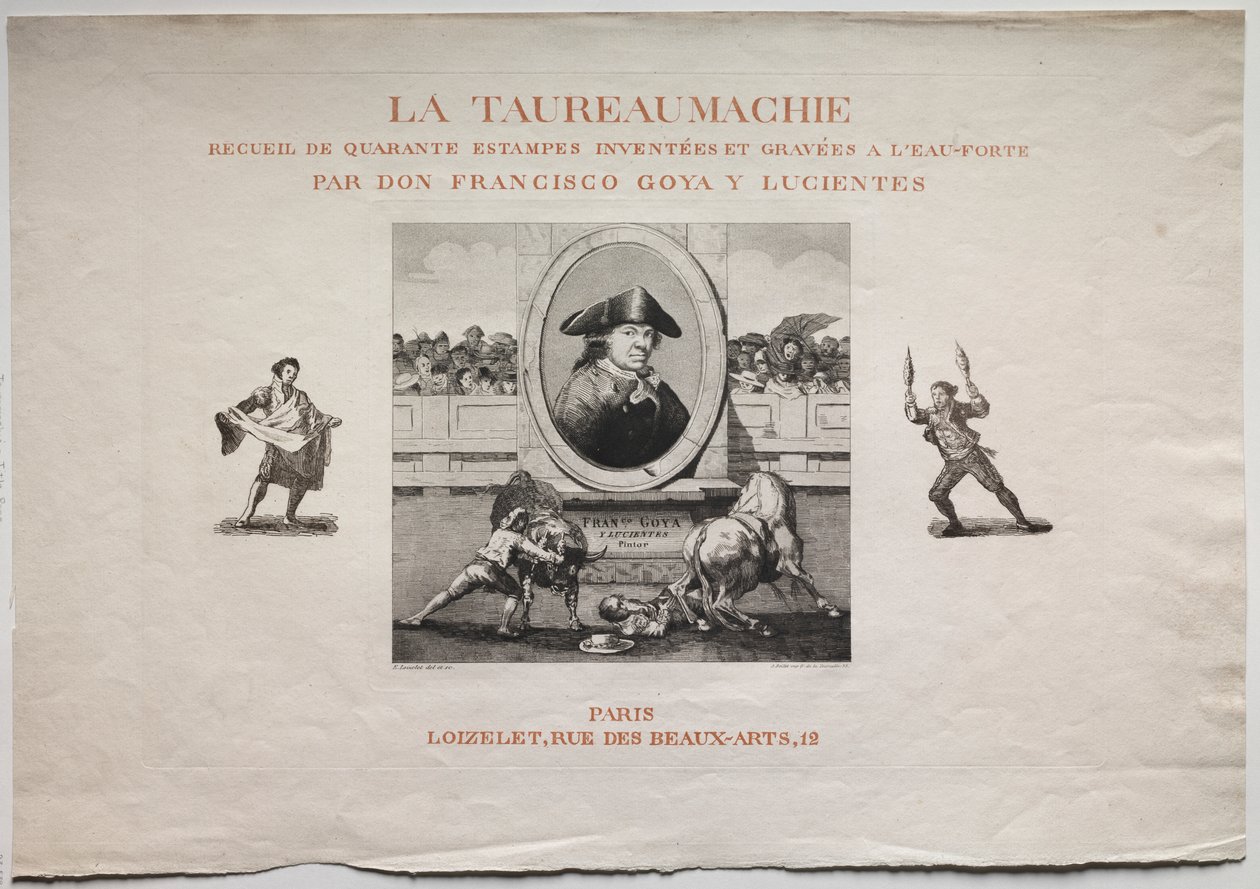 Tjurfäktningar: Titelsida av Francisco de Goya