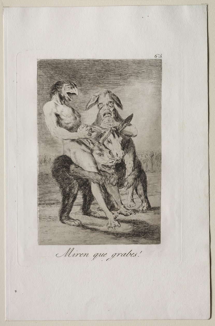 Caprices: Titta så högtidliga de är! av Francisco de Goya