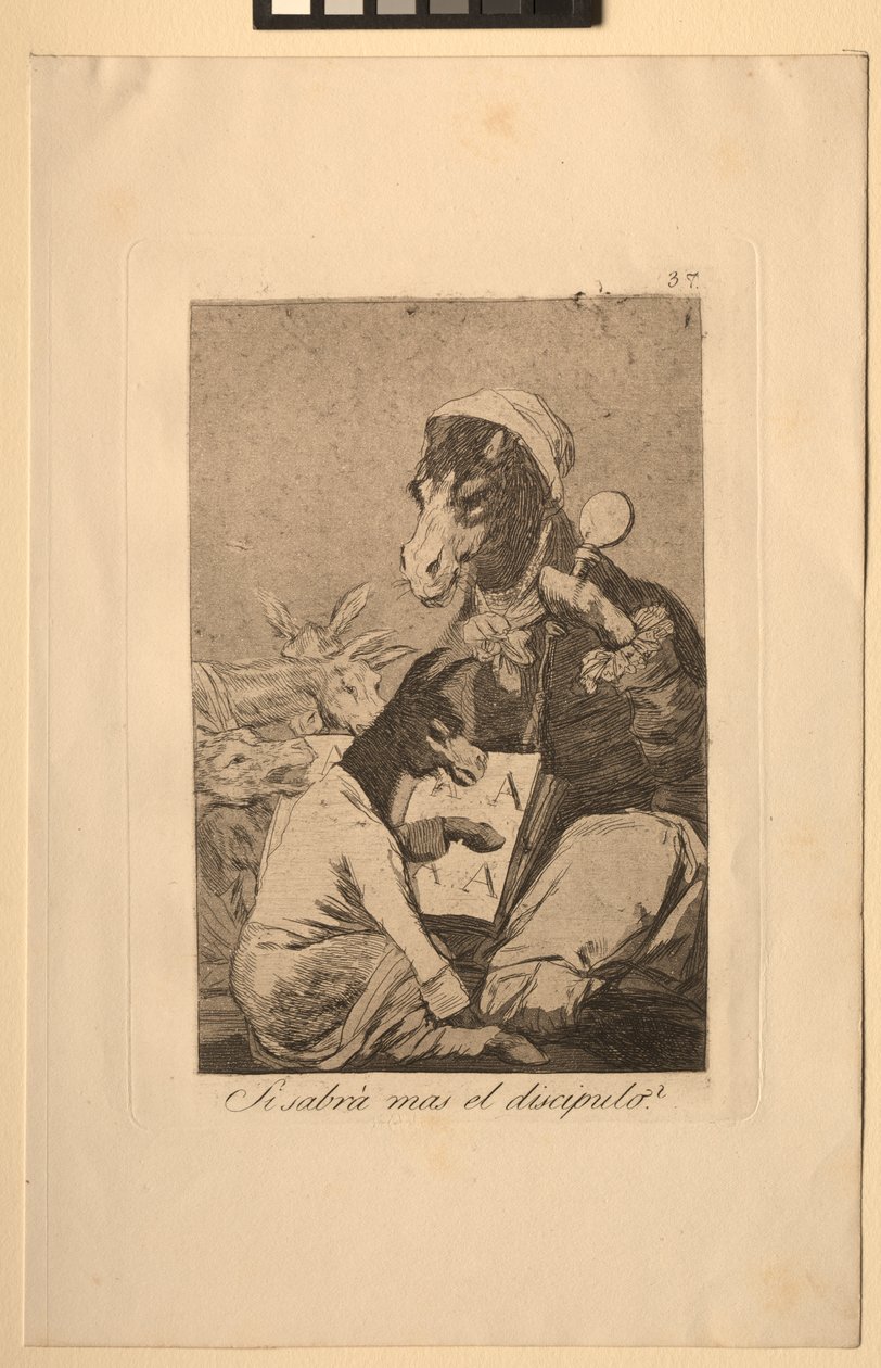 Caprices: Might Not the Pupil Know More. av Francisco de Goya
