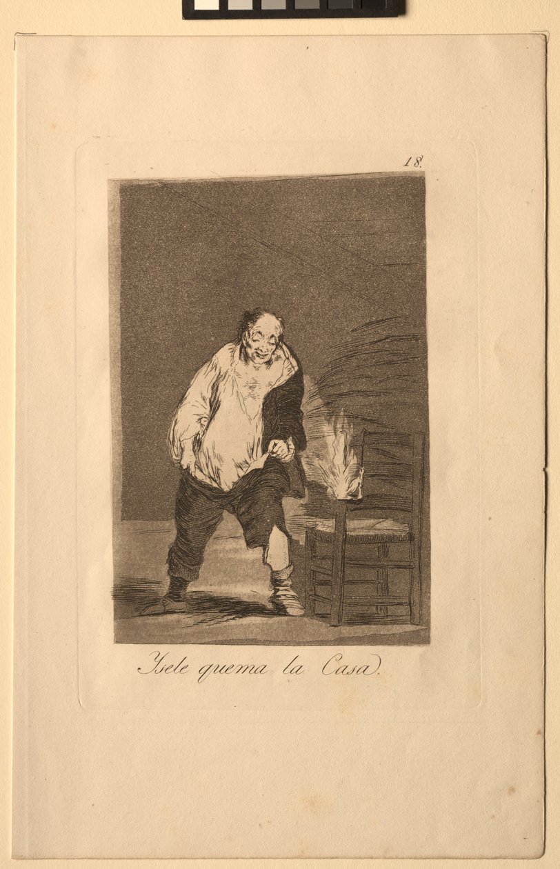 Caprichos: Och hans hus brinner.. av Francisco de Goya