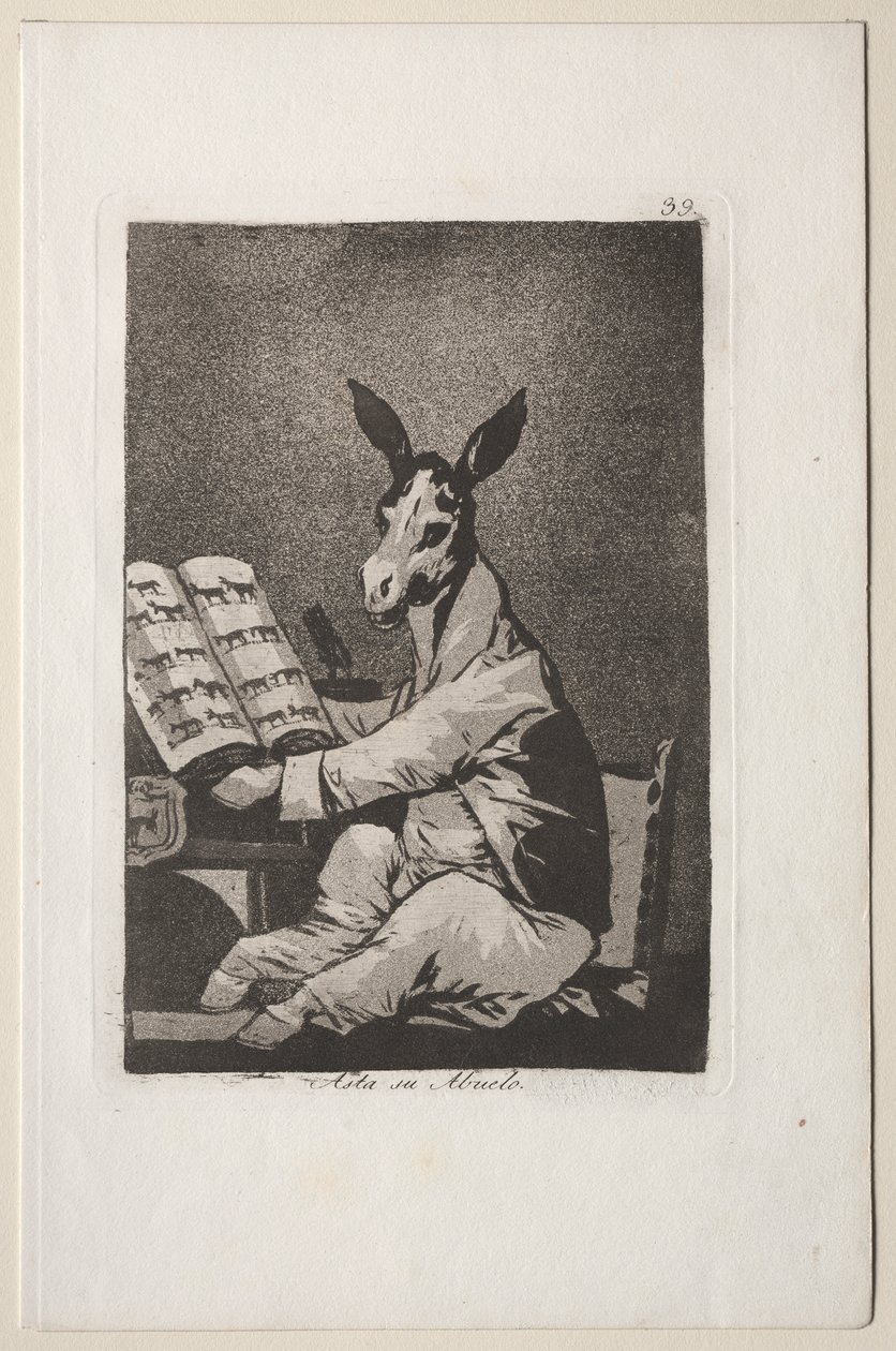 Caprichos: Och så var hans farfar. av Francisco de Goya