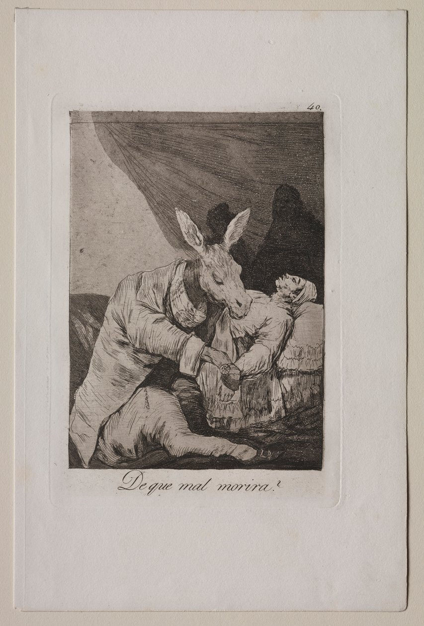 Caprichos: Av vad sjuk kommer han att dö, ca. 1798. av Francisco de Goya