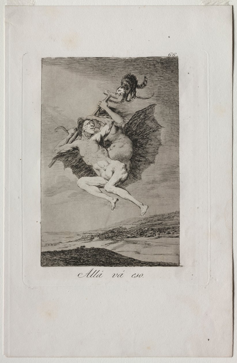 Caprichos: Där går det.. av Francisco de Goya