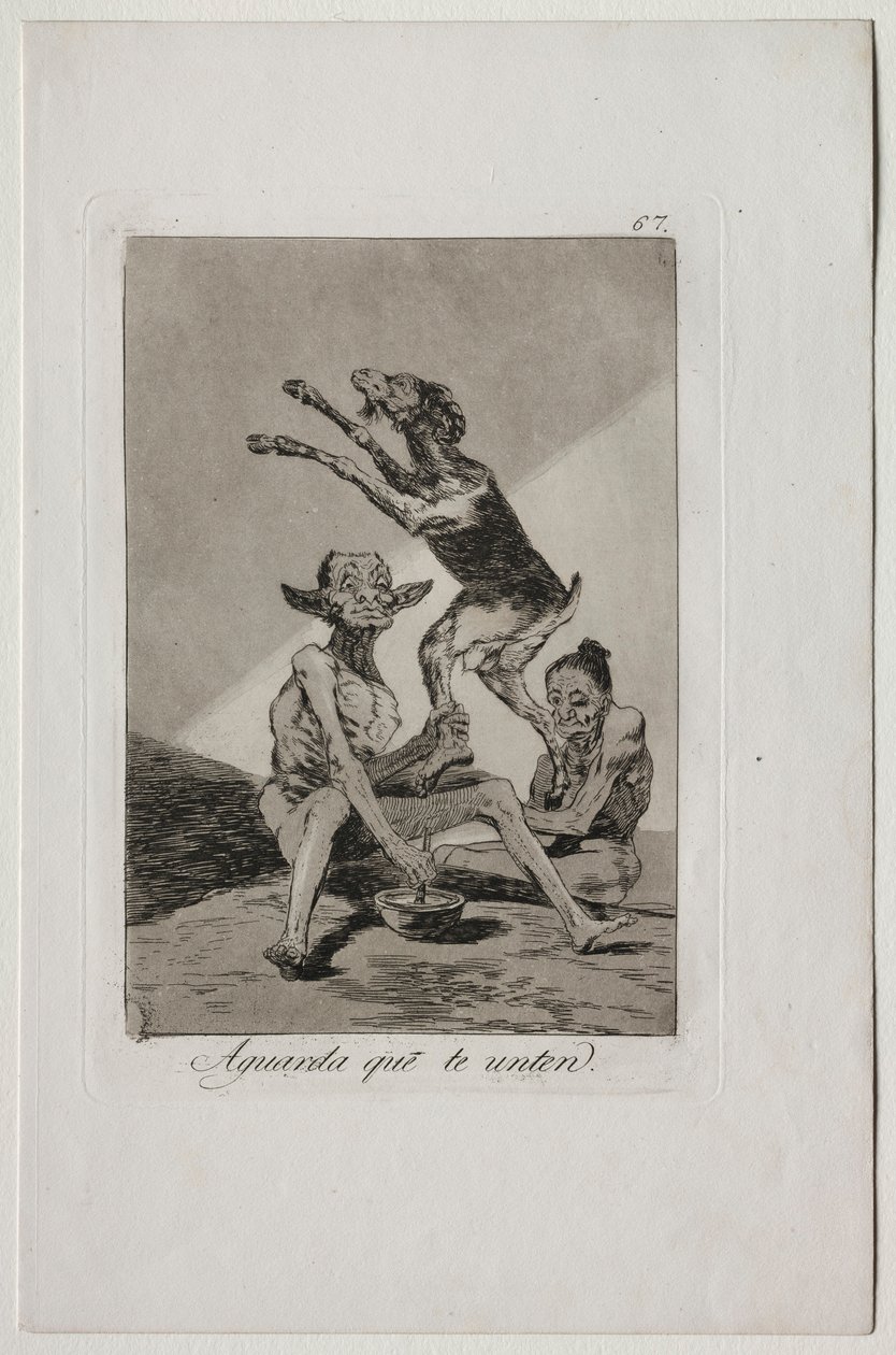 Caprichos: Vänta tills du blivit smord. av Francisco de Goya
