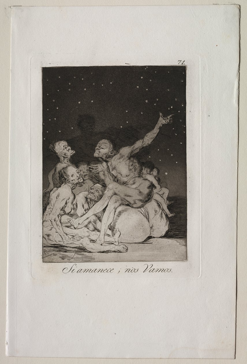 Caprichos: När dagen rasar kommer vi att vara lediga av Francisco de Goya