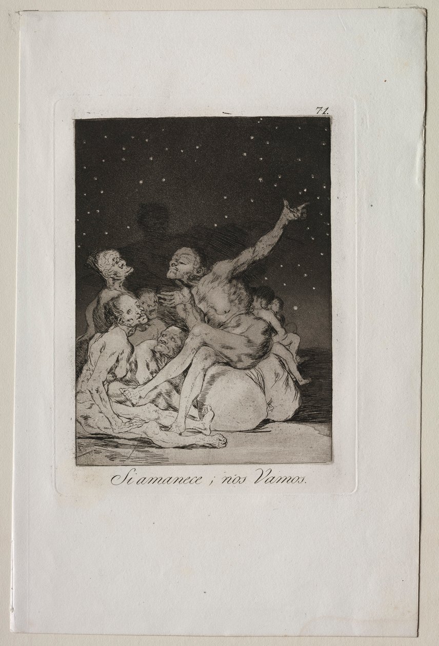 Caprichos: När dagen rasar kommer vi att vara lediga. av Francisco de Goya