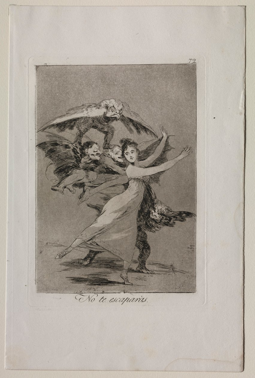 Caprichos: Du kommer inte att fly. av Francisco de Goya
