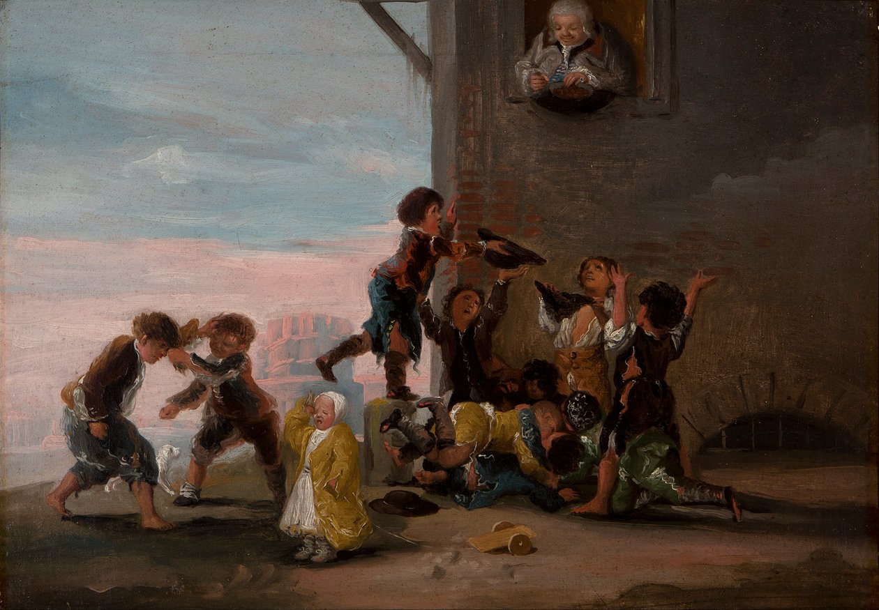 Barn som kämpar för kastanjer Barn som kämpar för kastanjer, 1786. av Francisco de Goya