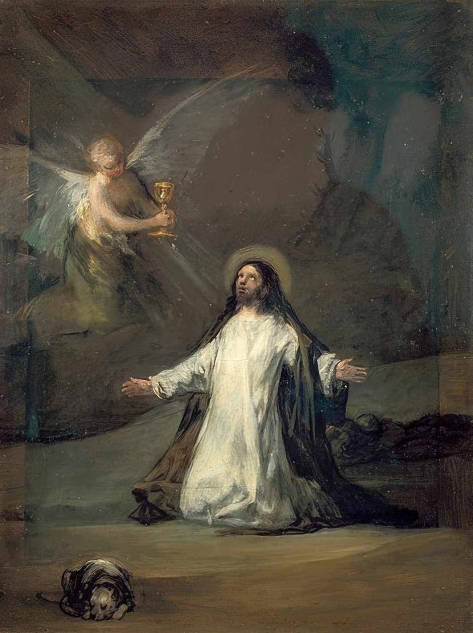 Kristus på Oljeberget. Omkring 1819 av Francisco de Goya