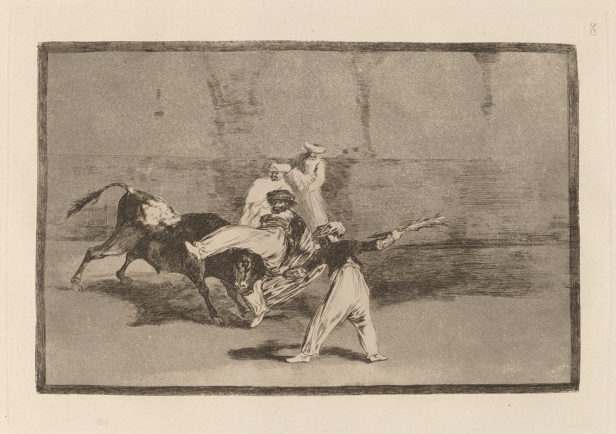 Fucking a Moor på torget (A Moor Catched by the Bull in the Ring) av Francisco de Goya