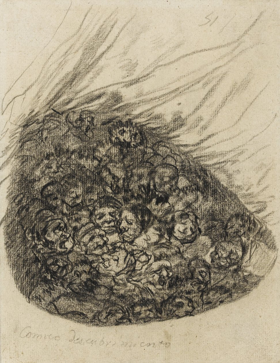 Comic Discovery, 1819-28 (svart krita på papper) av Francisco de Goya