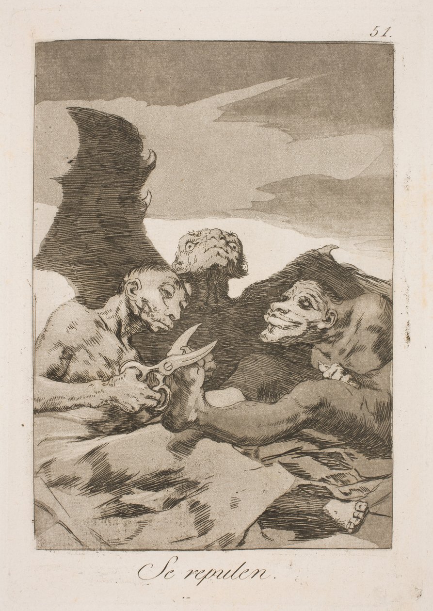 De sköter toaletten av Francisco de Goya