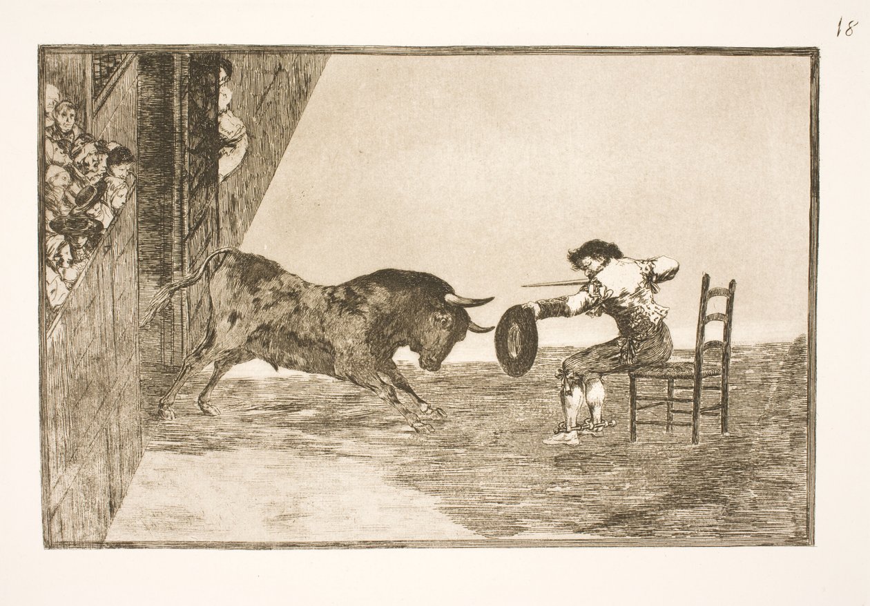 Den modige Martincho och Arenaen och Zaragoza av Francisco de Goya