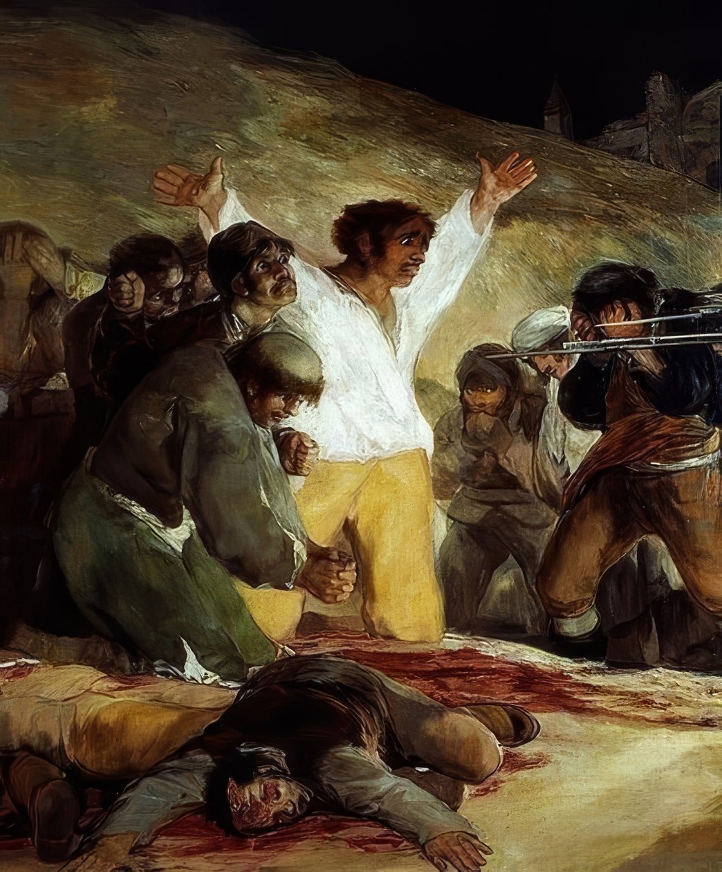 3 maj 1808 (skjutning av gatukämpar på gatan). 1814. Detalj av Francisco de Goya