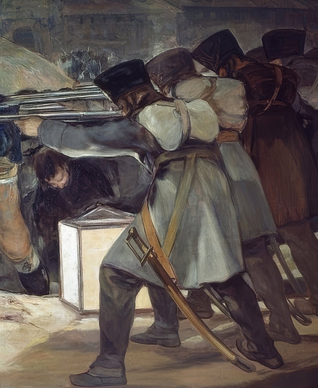 3 maj 1808 (skjutning av gatukämpar på gatan). 1814. Detalj av Francisco de Goya