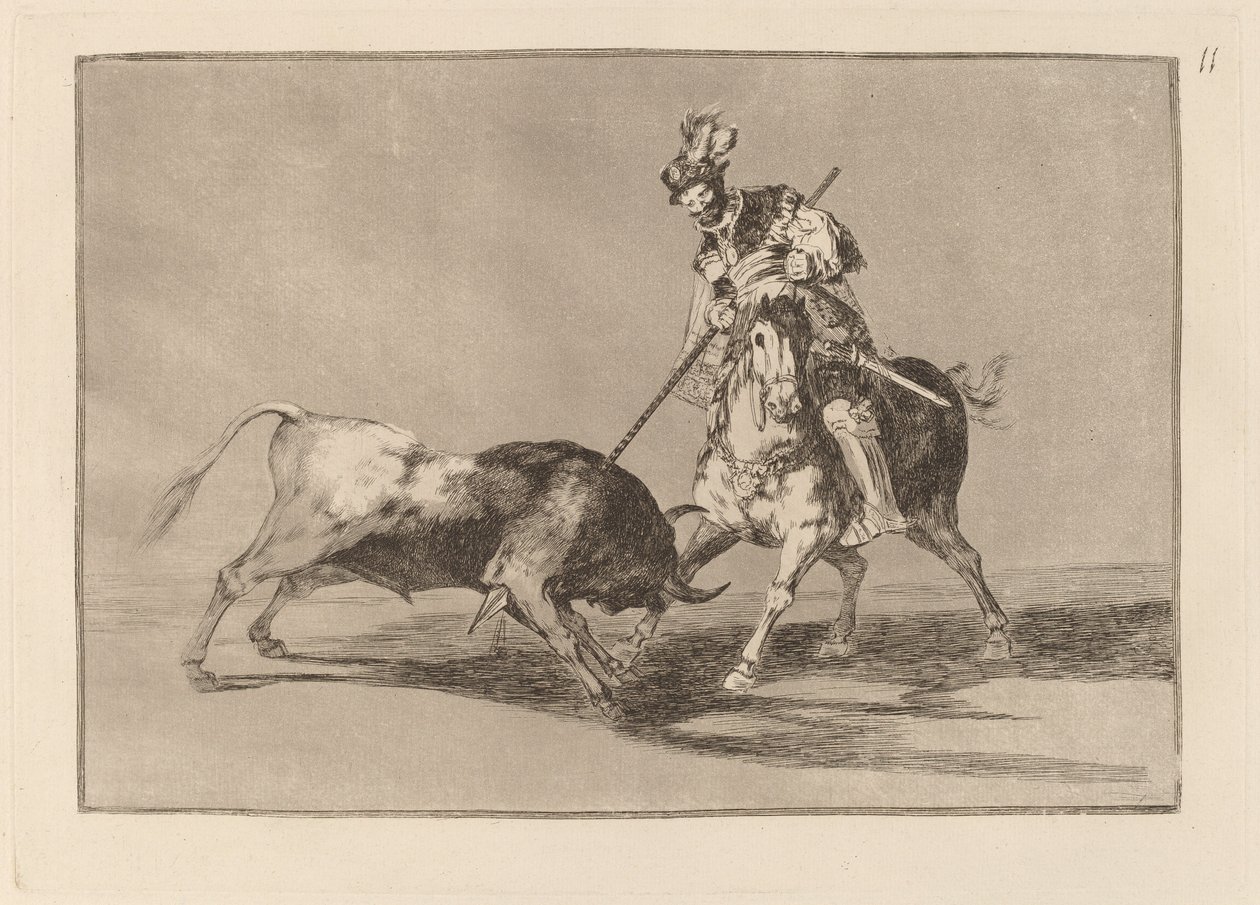 El Cid Campeador som spjuter en annan tjur (The Cid Campeador som spjuter en annan tjur) av Francisco de Goya