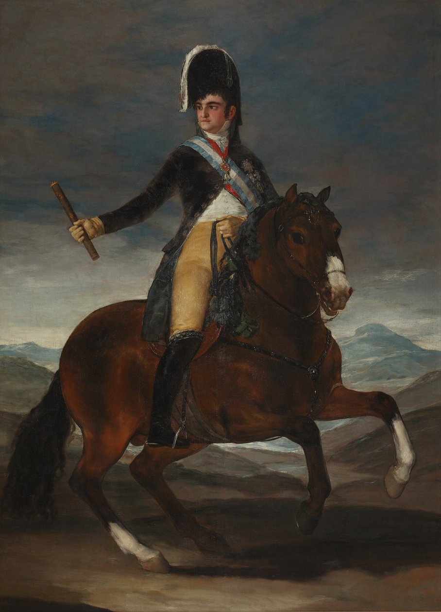 Ridsporträtt av kung Ferdinand VII av Spanien av Francisco de Goya