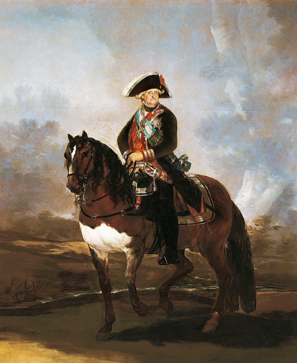 Ridsporträtt av kung Carlos IV av Francisco de Goya