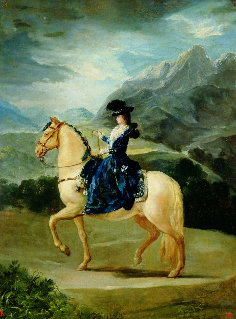 Ridsporträtt av Maria Teresa de Vallabriga av Francisco de Goya