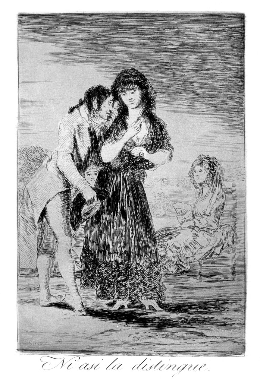 Även sålunda kan han inte få ut henne, 1799 av Francisco de Goya