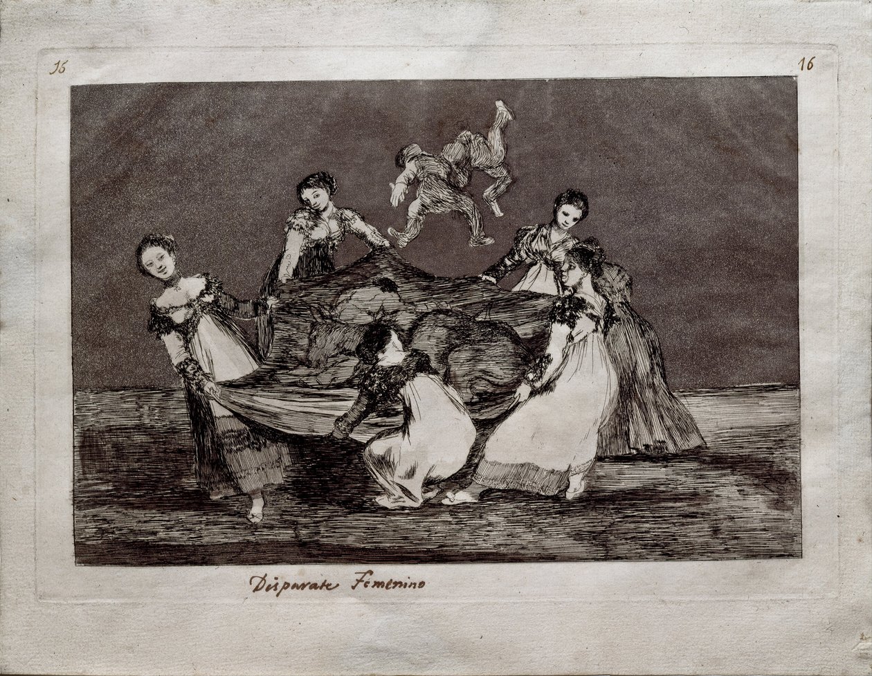 Feminine Folly från serien Los Disparates Follies, 1815-1819 av Francisco de Goya