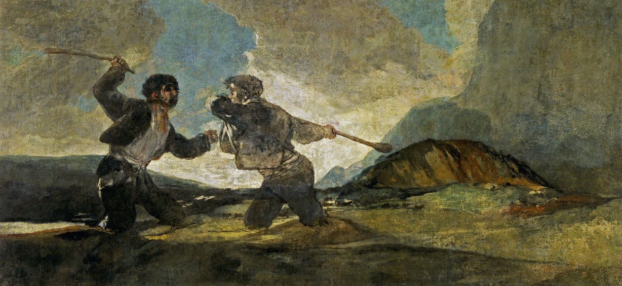 Slåss med Cudgels av Francisco de Goya