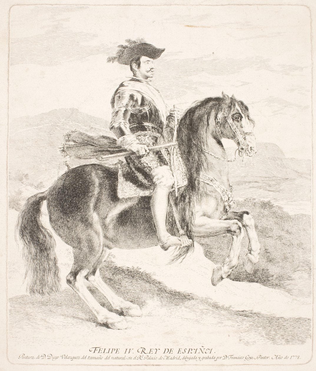Filip IV, kung av Spanien, till häst av Francisco de Goya