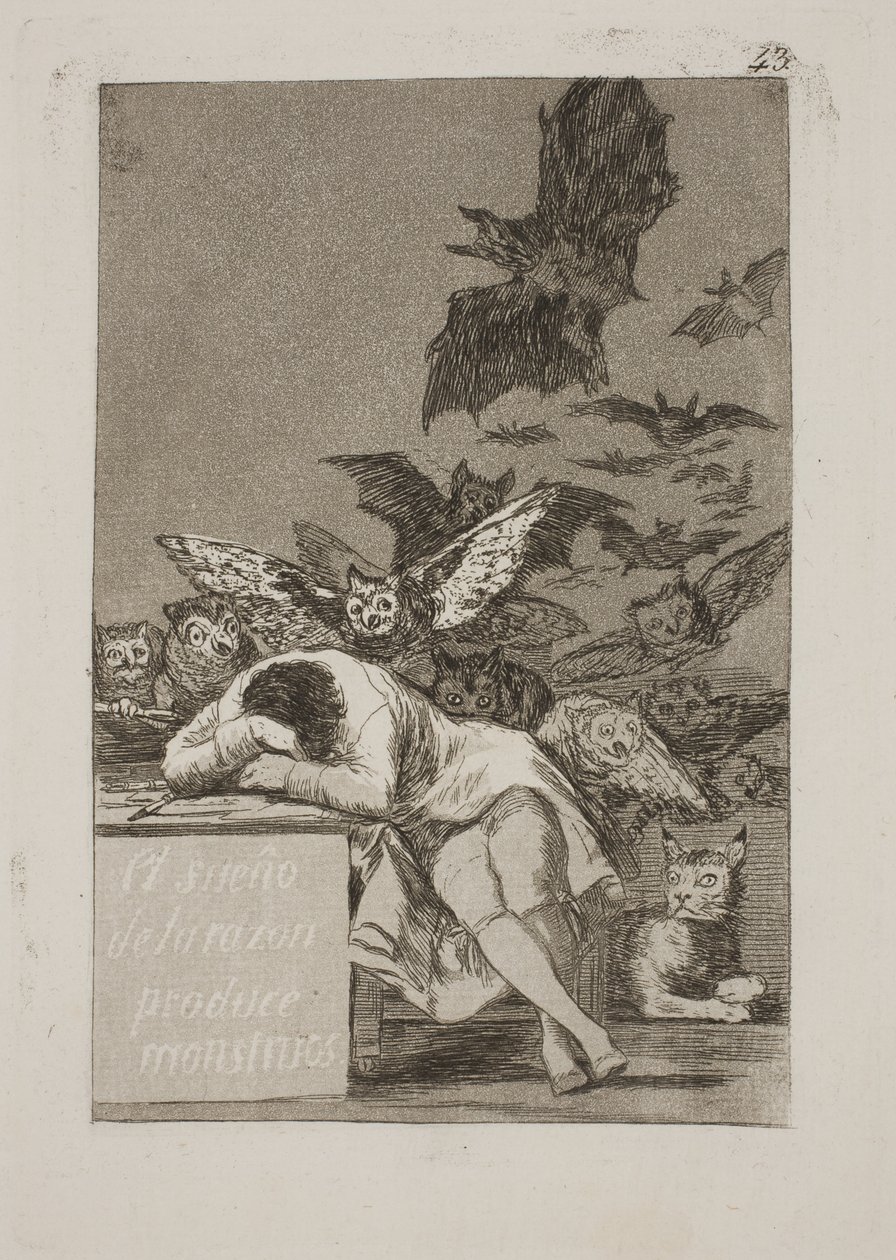 Förnuftets sömn föder monster av Francisco de Goya