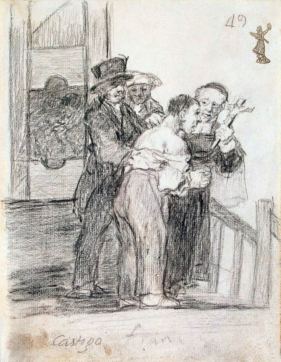 Franska straff, mellan 1824 och 1828. av Francisco de Goya