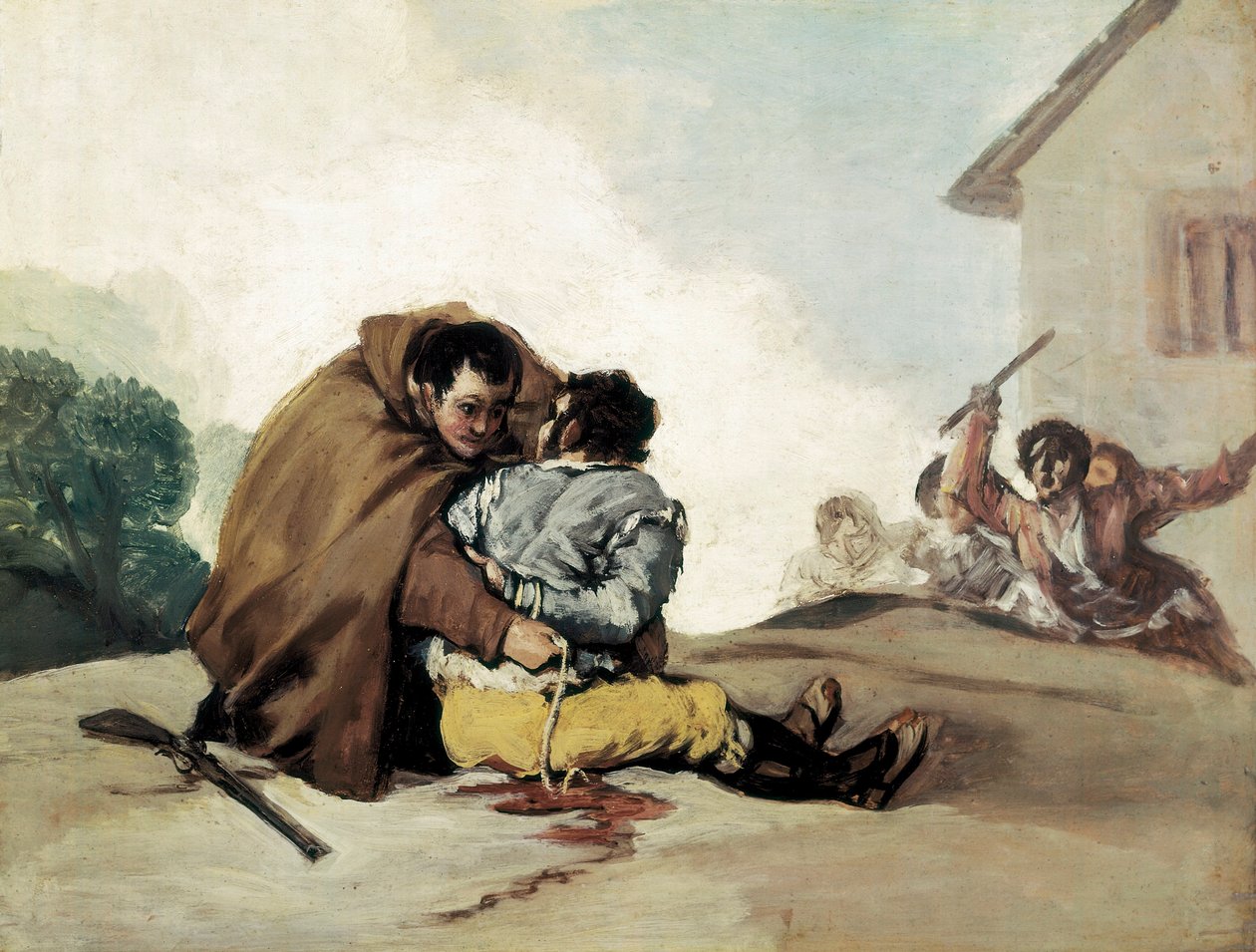 Friar Peter Binds The Maragato with a Rope, målning av Francisco de Goya av Francisco de Goya