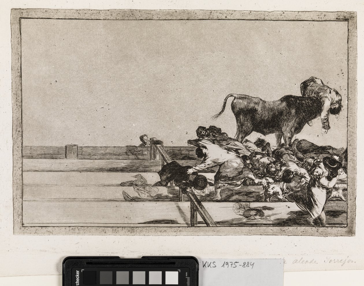 Hemska händelser på arenan i Madrids frontlinjer och borgmästarens död i Torrejon av Francisco de Goya
