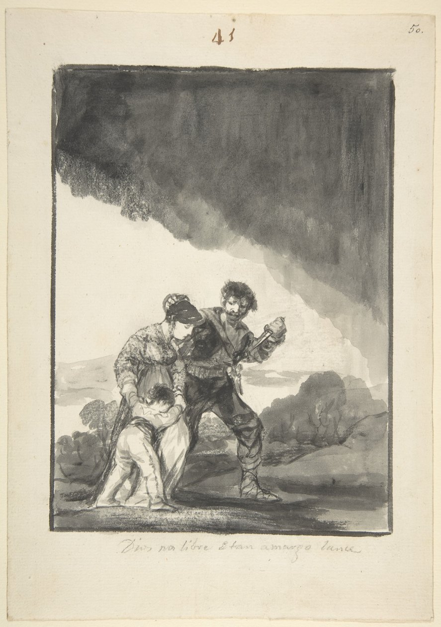 God Save Us from Such a Bitter Fate, c.1816-20 (borste med indiskt bläck & grått tvätt och skrapning) av Francisco de Goya