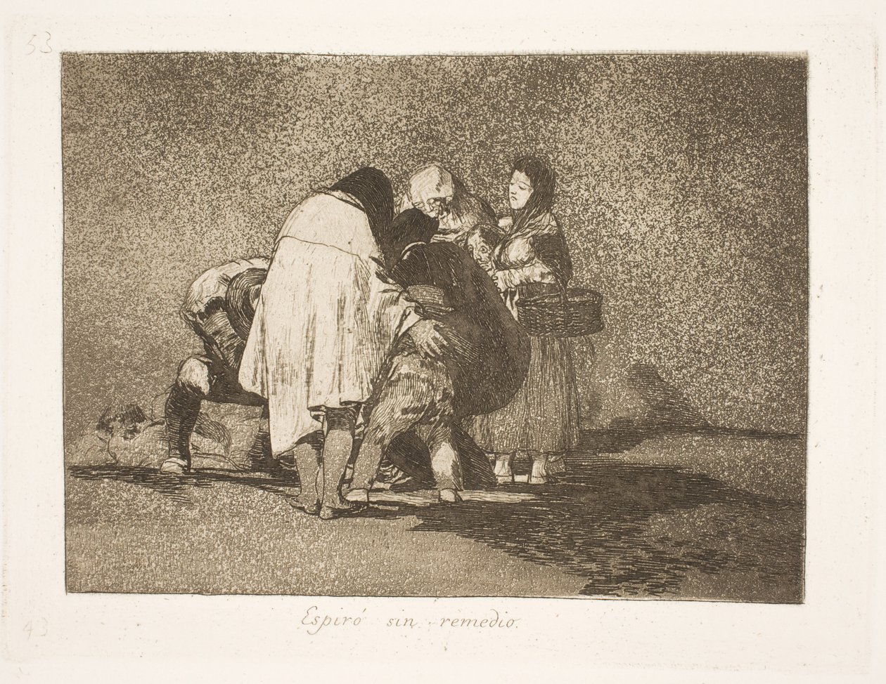 Han dog utan att någon kunde hjälpa honom (53) av Francisco de Goya