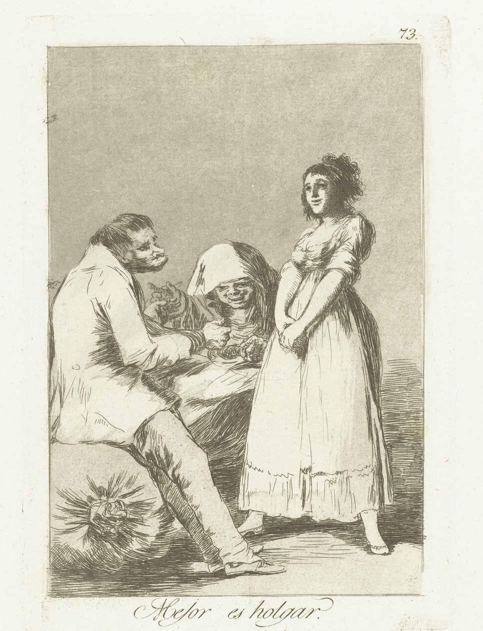 Det är bättre att vara lat Mejor es holgar (titel på objekt) Los Caprichos (serietitel) av Francisco de Goya