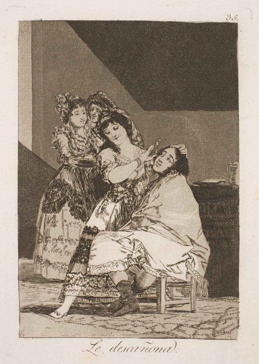 Hon flår honom av Francisco de Goya