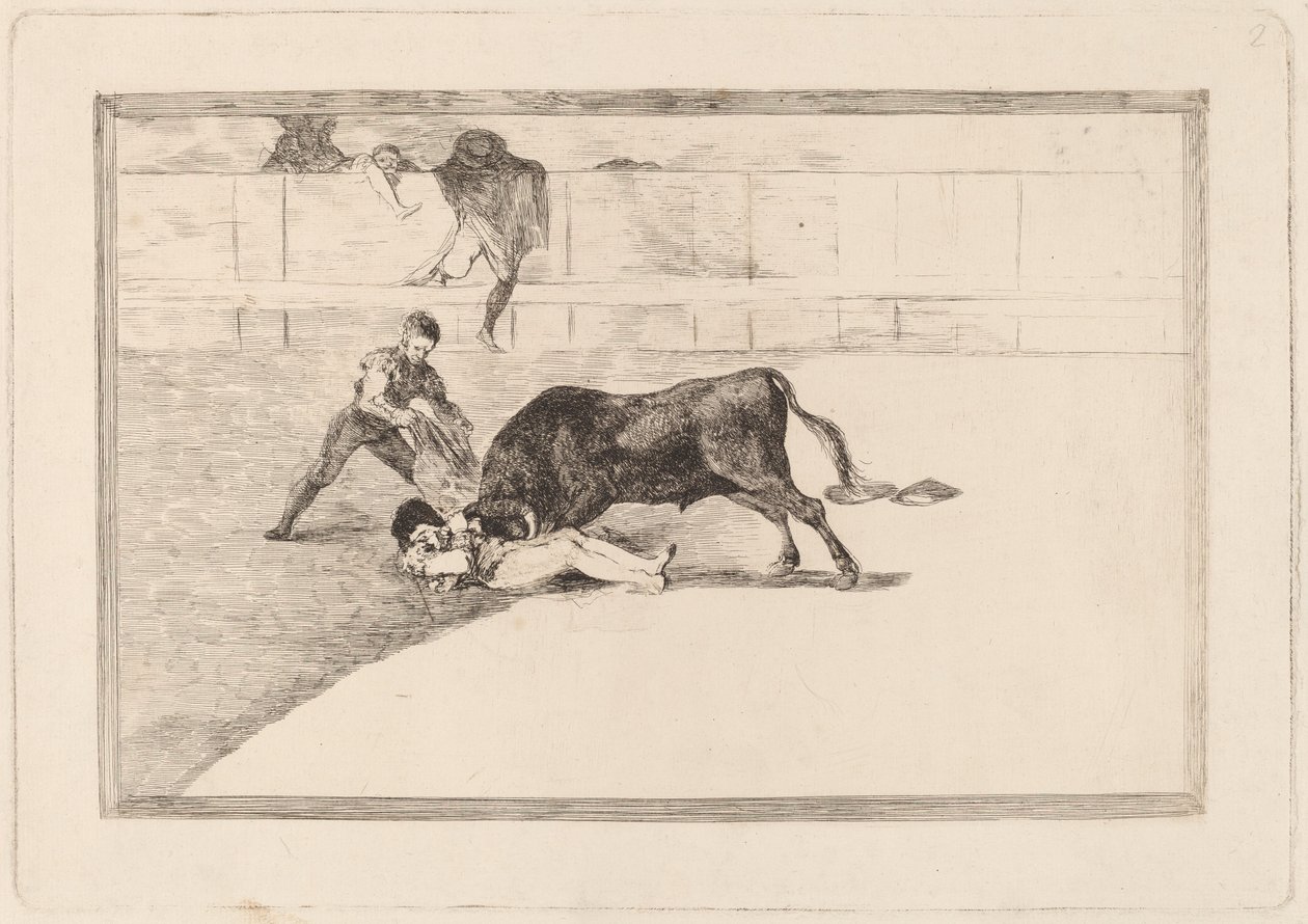 Pepe Illos olyckliga död på Plaza de Madrid (The Unlucky Death of Pepe Illo in the Ring at Madrid) av Francisco de Goya