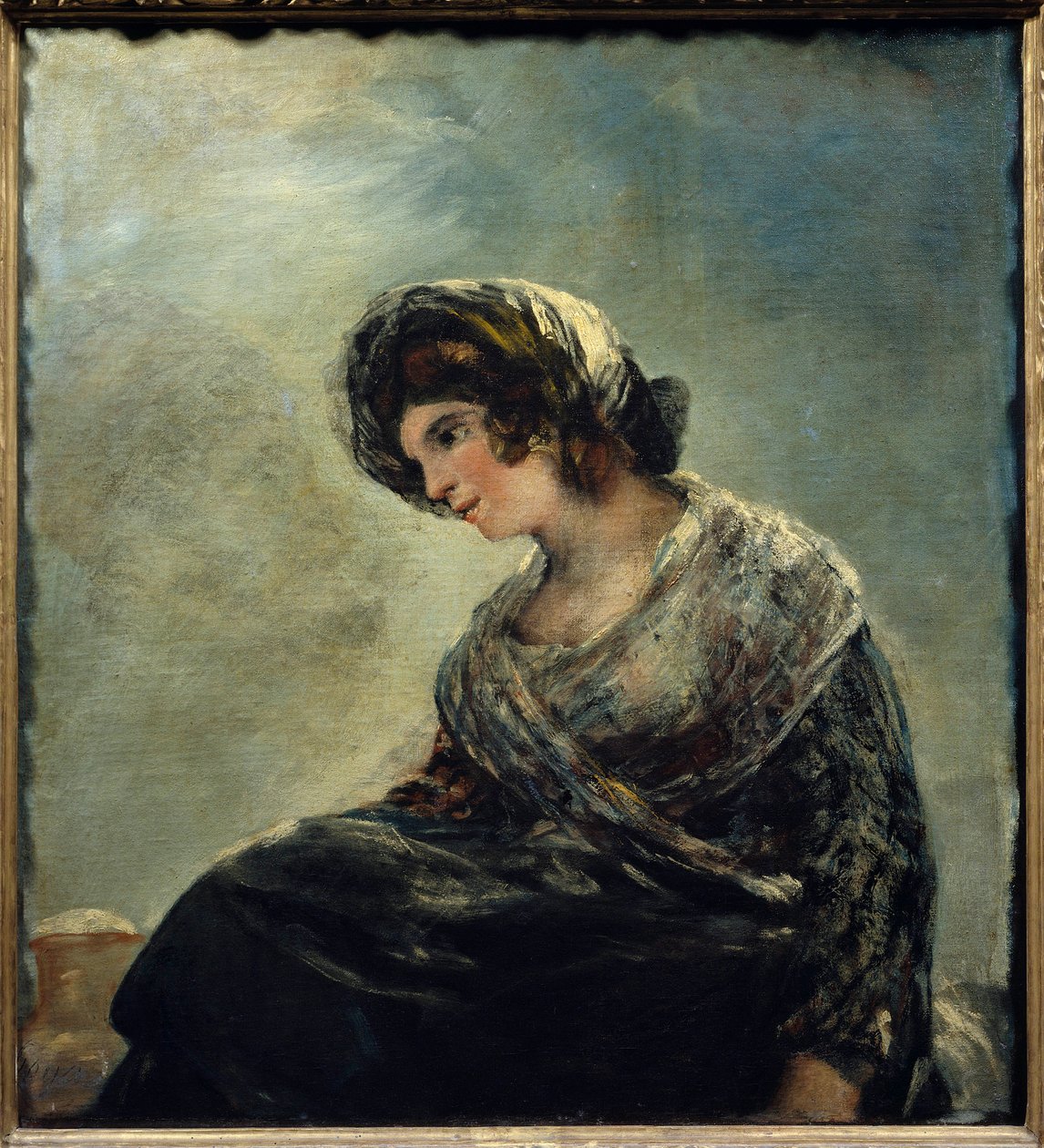 The Dairy of Bordeaux Målning av Francisco De Goya (1746-1828) 1827. Dim. 0,74 x 0,68 m. Madrid. Musee Du Prado - Mjölkpigan i Bordeaux. Målning Francisco de Goya (1746-1828) 1827. 0,74 x 0,68 m. Ängsmuseet, Madrid av Francisco de Goya