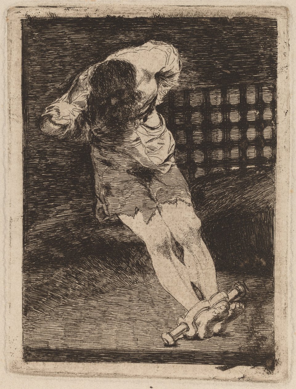 Säkerheten för en fånge kräver inte tortyr (The Custody of a Criminal Does Not Call for Torture av Francisco de Goya