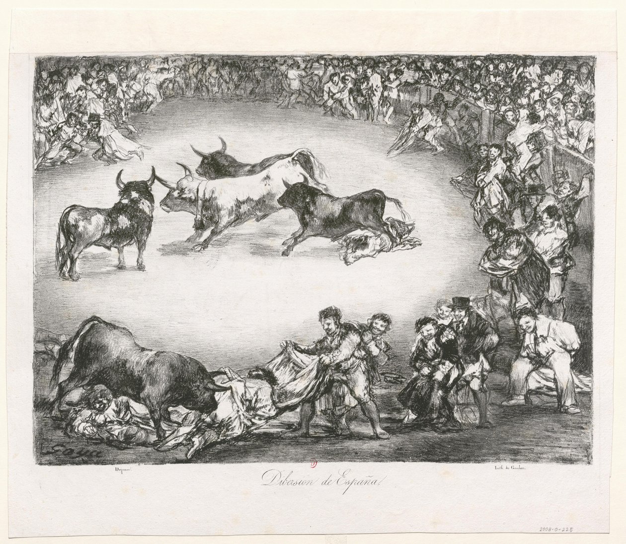 [Tjurarna i Bordeaux: Spansk underhållning] av Francisco de Goya
